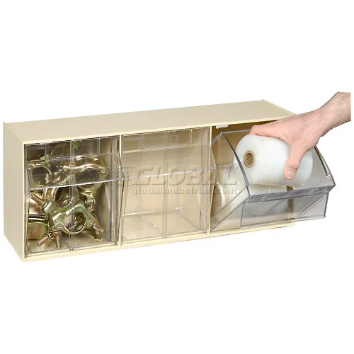 Quantum Storage QTB309 | 9 Compartment Tip Out Bin Ivory