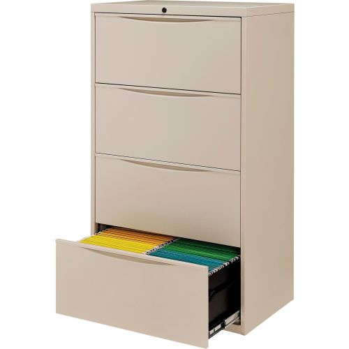 Global Lateral File Cabinet 30W 4 Drawer Putty