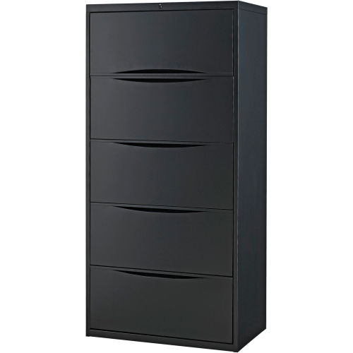 Global Lateral File Cabinet 30W 5 Drawer Black