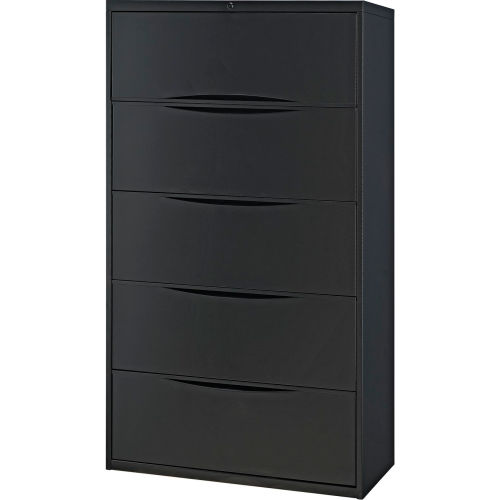 Global Lateral File Cabinet 36W 5 Drawer Black