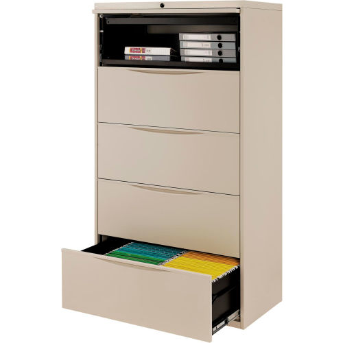 Global Lateral File Cabinet 36W 5 Drawer Putty