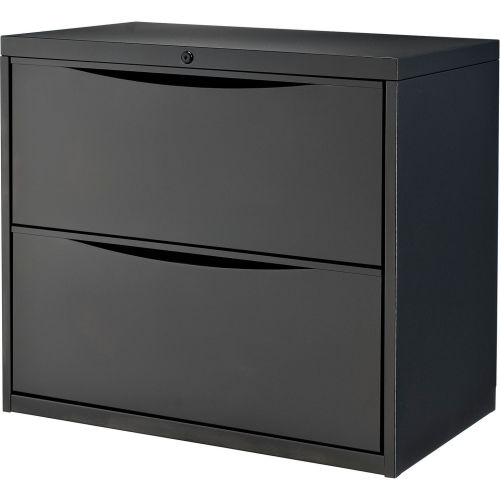 Global Lateral File Cabinet 30W 2 Drawer Black