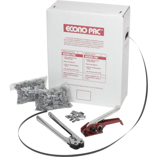Strapping Re-Supply Kit: 10 Rolls 5/8" Poly Strap (1725 Ft) + 600 Metal Seals - Cal-Hawk