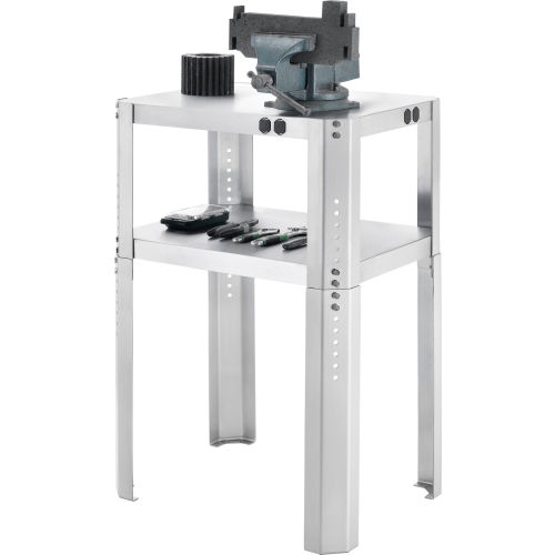Global Industrial™ 24W x 18D x 30 to 36H Adj. Height Shop Stand - 16 Ga.430 Stainless Steel