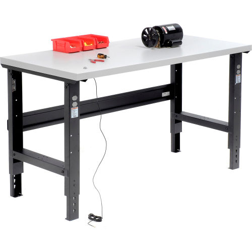 60 X 30 ESD Square Edge Workbench Adjustable Height Black