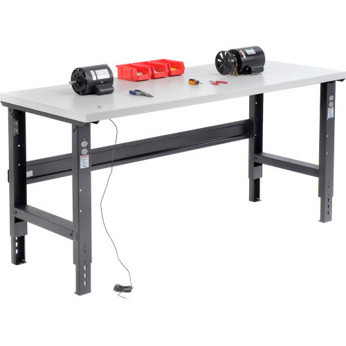 72 X 30 ESD Square Edge Workbench Adjustable Height Black