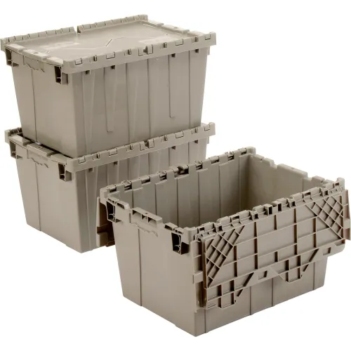 Attached Lid Containers  Heavy-Duty Plastic Totes