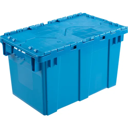 Global Industrial™ Plastic Shipping/Storage Tote w/Attached Lid,  23-3/4x19-1/4x12-1/2, Gray