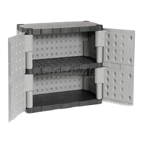 Rubbermaid Plastic Freestanding Garage Cabinet in Gray (36-in W x 37-in H x  18-in D)