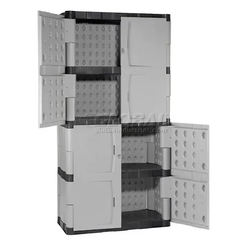 Rubbermaid® Plastic Storage Cabinet With Full Double Doors, 36W x 18D x  72H