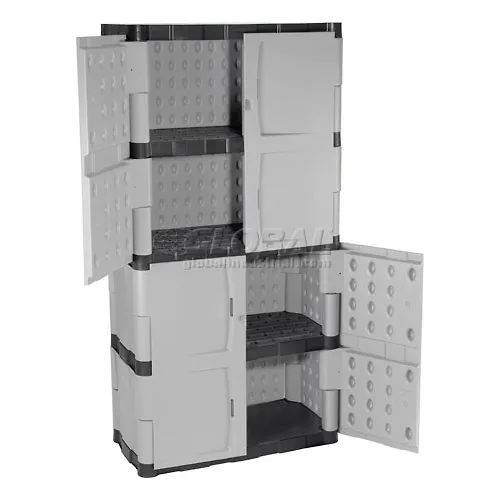 Rubbermaid 72 in. H x 36 in. W x 18 in. D Gray Resin Full Double Door  Cabinet FG708300MICHR - The Home Depot