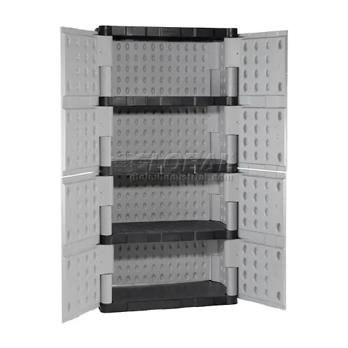 Rubbermaid Plastic Freestanding Garage Cabinet in Gray (36-in W x 37-in H x  18-in D) at