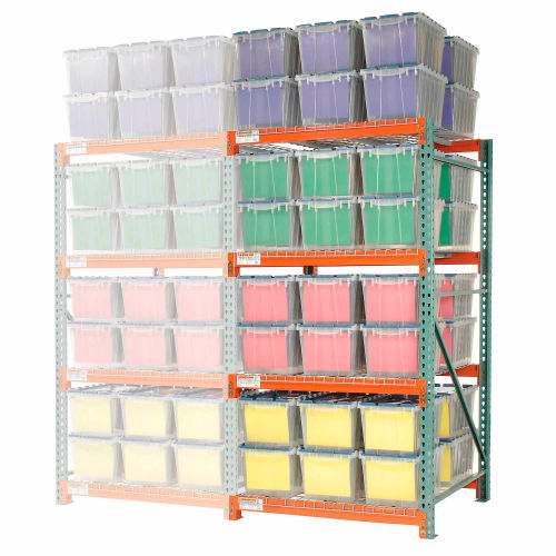 Record Storage Rack Add-On Letter Polyethylene Box 48"W x 48"D x 96"H
