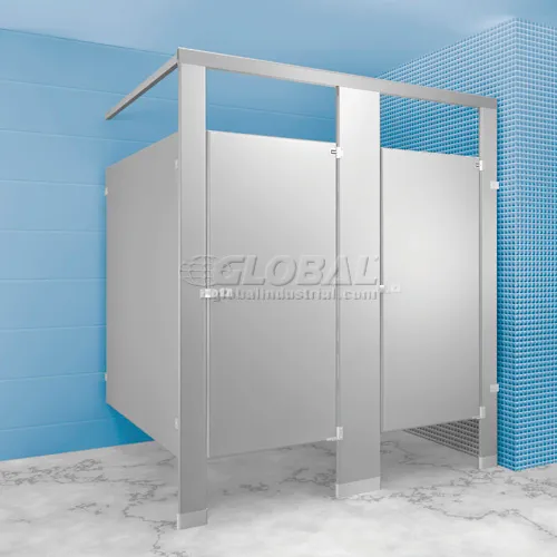 Stainless Steel Bathroom Partition Complete 2 InCorner Compartment 72" Wide
