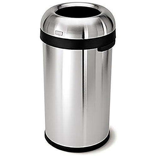 simplehuman® Round Open Top Can - 16 Gallon Brushed SS - CW1407