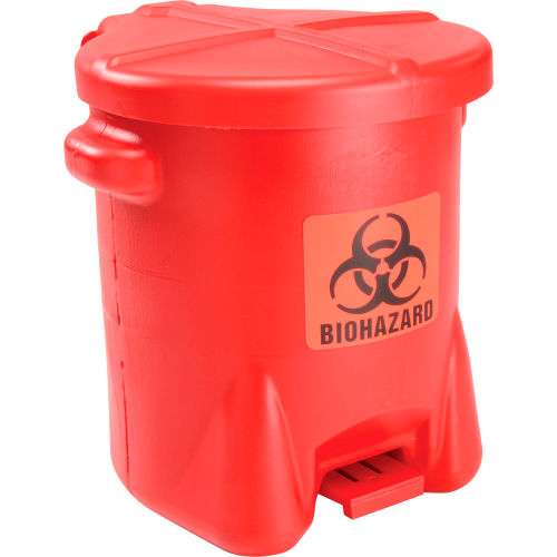 Eagle 14 Gallon Safety Biohazardous Waste Can, Red - 947BIO