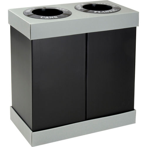 Safco® 2-In-1 Disposable Recycling Center 9794BL (2) 28 Gallon - Corrugated Plastic