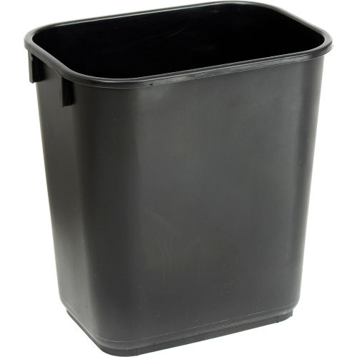 13-5/8 Qt. Plastic Wastebasket - Black - Pkg Qty 12