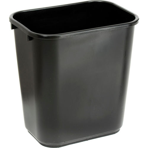 28-1/8 Qt. Plastic Wastebasket - Black - Pkg Qty 12