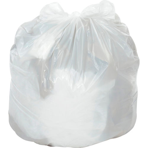 Global Light Duty White Garbage Bags - 12 to 16 Gallon, 0.5 Mil, 500/Case