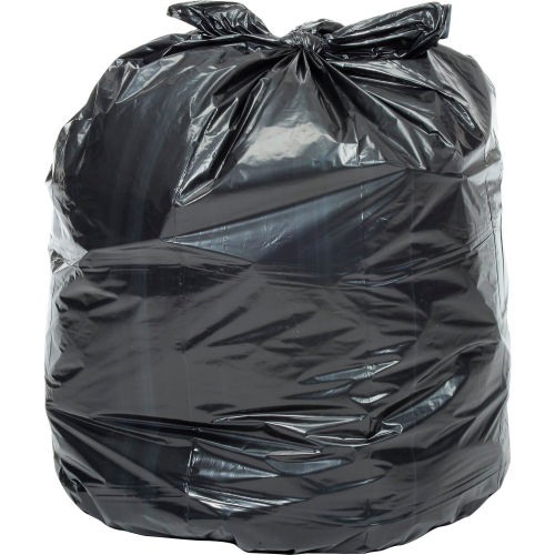 Global 2X Heavy Duty Black Trash Bags - 55 Gallon, 1.7 Mil, 100/Case