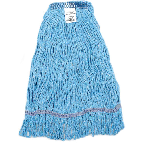 Global® Large Blue Looped Mop Head, Narrow Band