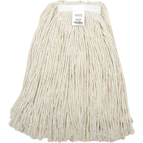 Global® 16 oz. Cotton Cut-End Mop Head, 4Ply, Narrow Band