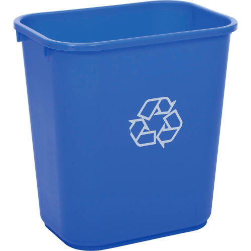 Global® 28-1/8 Qt. Plastic Recycling Wastebasket - Blue