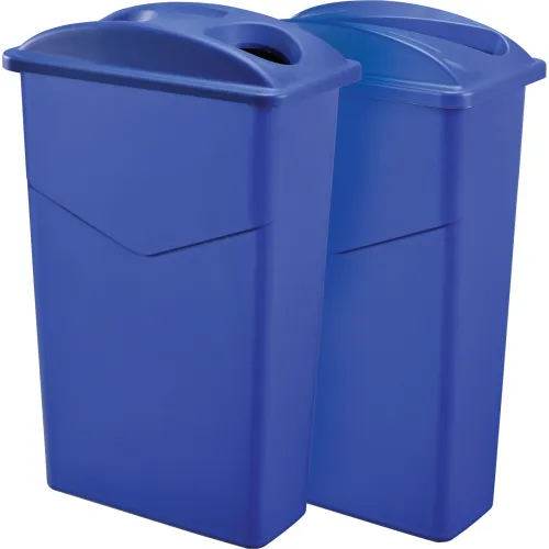 Global Industrial™ Slim Trash Can, 23 Gallon, Blue