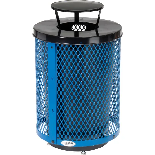 Global Industrial™ Outdoor Steel Diamond Trash Can With Dome Lid