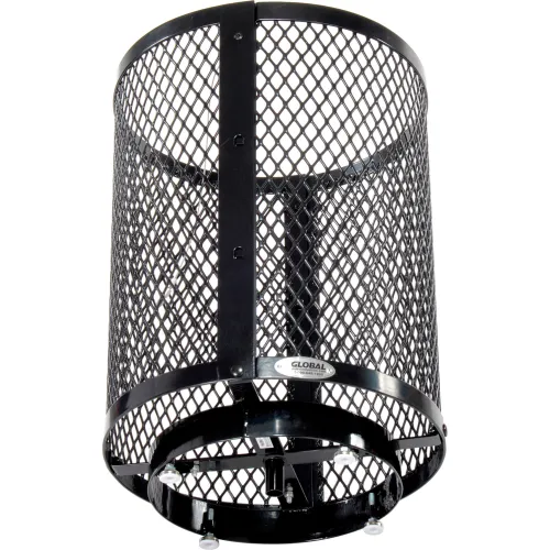 Global Industrial™ Outdoor Diamond Steel Trash Can With Flat Lid, 36  Gallon, Green