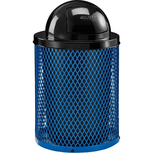 Global Industrial™ Outdoor Steel Diamond Trash Can With Dome Lid, 36 ...