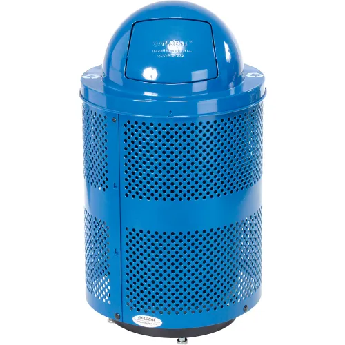 Global Industrial™ Outdoor Diamond Steel Trash Can With Dome Lid