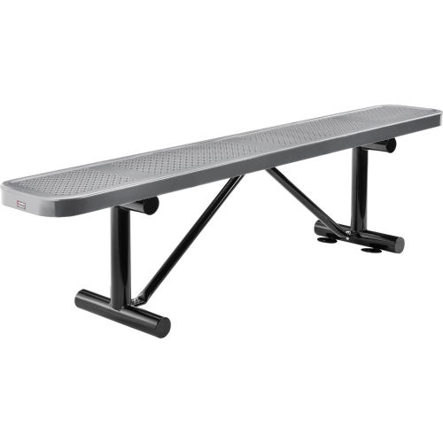 72in Perforated Metal Steel Bench - No Back - Top Plank Gray