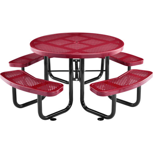 46 round outdoor steel picnic table