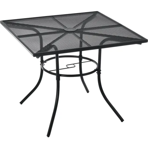 Global Industrial™ 36" Square Outdoor Café Table, Steel Mesh, Black