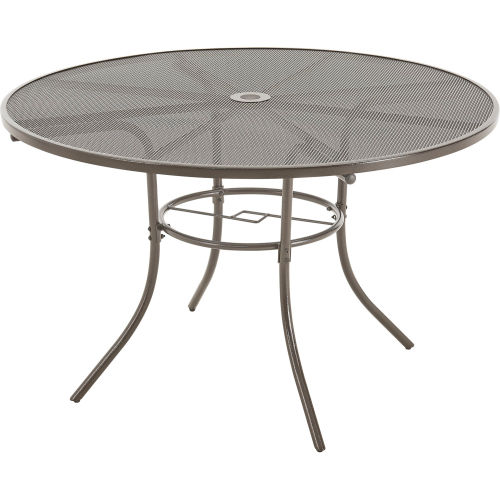 Interion® 48in Round Outdoor Café Table, Steel Mesh, Bronze
																			