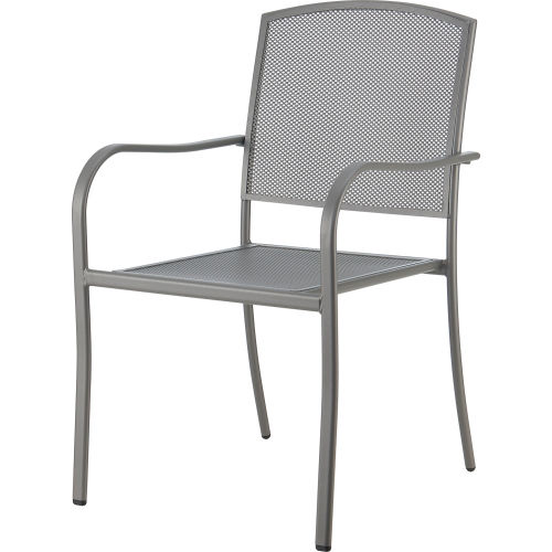 Interion® Outdoor Café Steel Mesh Stacking Armchair - Gray - 2 Pack
																			