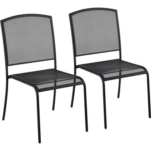 Interion® Outdoor Café Steel Mesh Stacking Chair - 2 Pack
																			