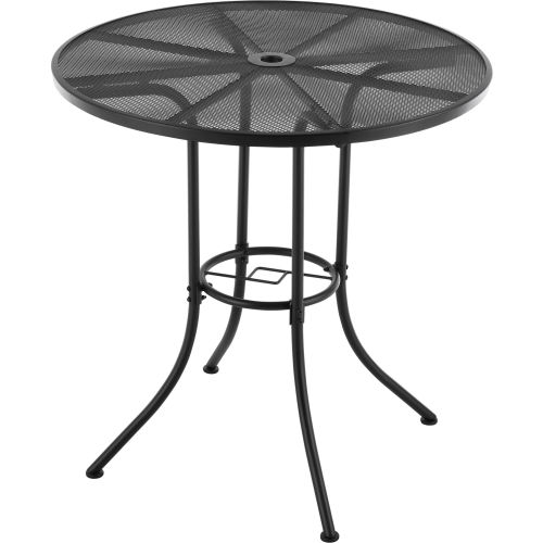 Interion® 36in Round Steel Mesh Outdoor Counter Table, Black