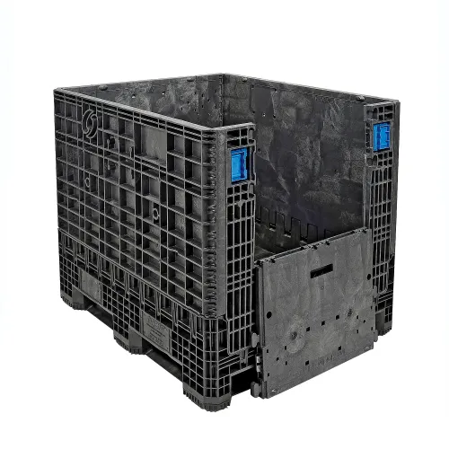 ORBIS HDMP4845-34-22 BulkPak Folding Bulk Shipping Container - 48L x 45W  x 34H, 1800 Lb Cap Black