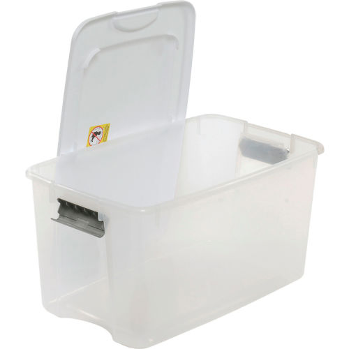 Clear Storage Tote With Lid 70 Quart 26-1/4x16-1/4x14-3/8