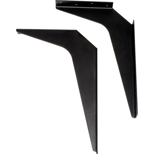 Global Industrial™ Wall Mount Brackets For 20in Deep ADA Locker Bench Top, Black, Pair