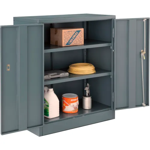 Counter Height Storage Cabinet, Gray