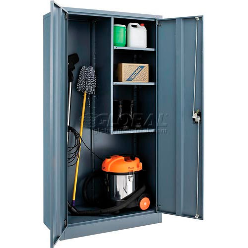 Paramount Janitorial Cabinet Easy Assembly 36x18x72 Gray