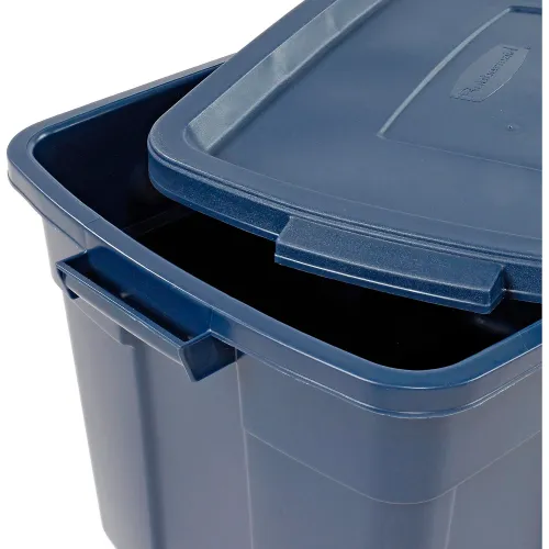 Rubbermaid Roughneck Tote Storage Container, 25-Gallon, Dark  Indigo/Metallic (1841375)