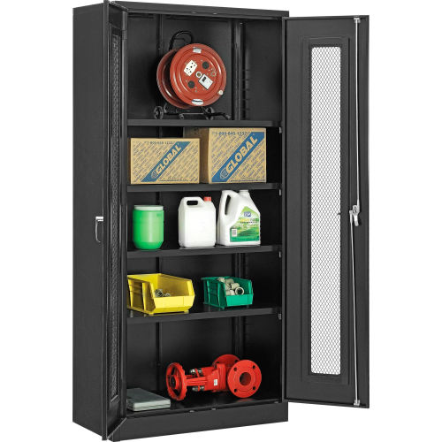 Global Industrial™ Storage Cabinet With Expanded Metal Door Unassembled 36 W X 18 D X 78 H Blk