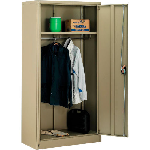 Paramount Wardrobe Cabinet Easy Assembly 36x18x72 Tan
