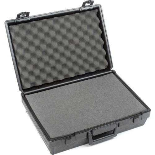 Plastic Protective Storage Cases with Pinch Tear Foam, 17 x12 x5-1/2 , Black