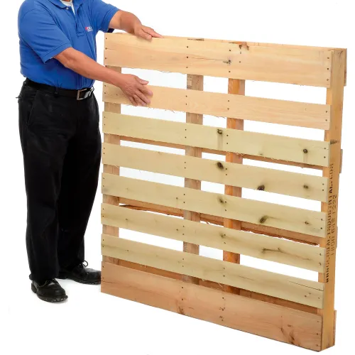 Global Industrial Stackable Open Deck Pallet New Hardwood 2 Way